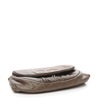Chanel Metallic Caviar Half Moon Wallet On Chain WOC Bronze 3 of 10