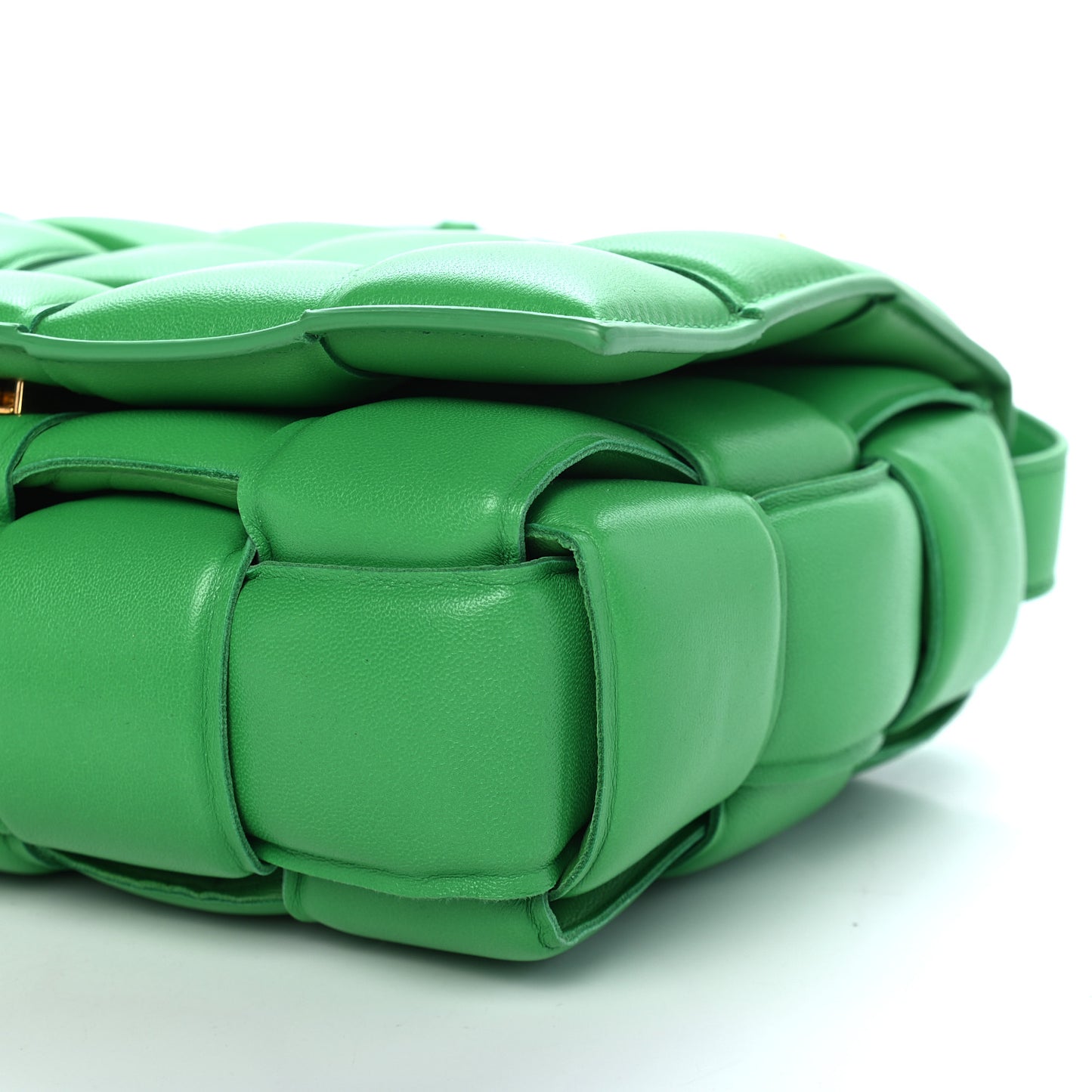 Nappa Maxi Intreccio Padded Cassette Crossbody Bag Grass
