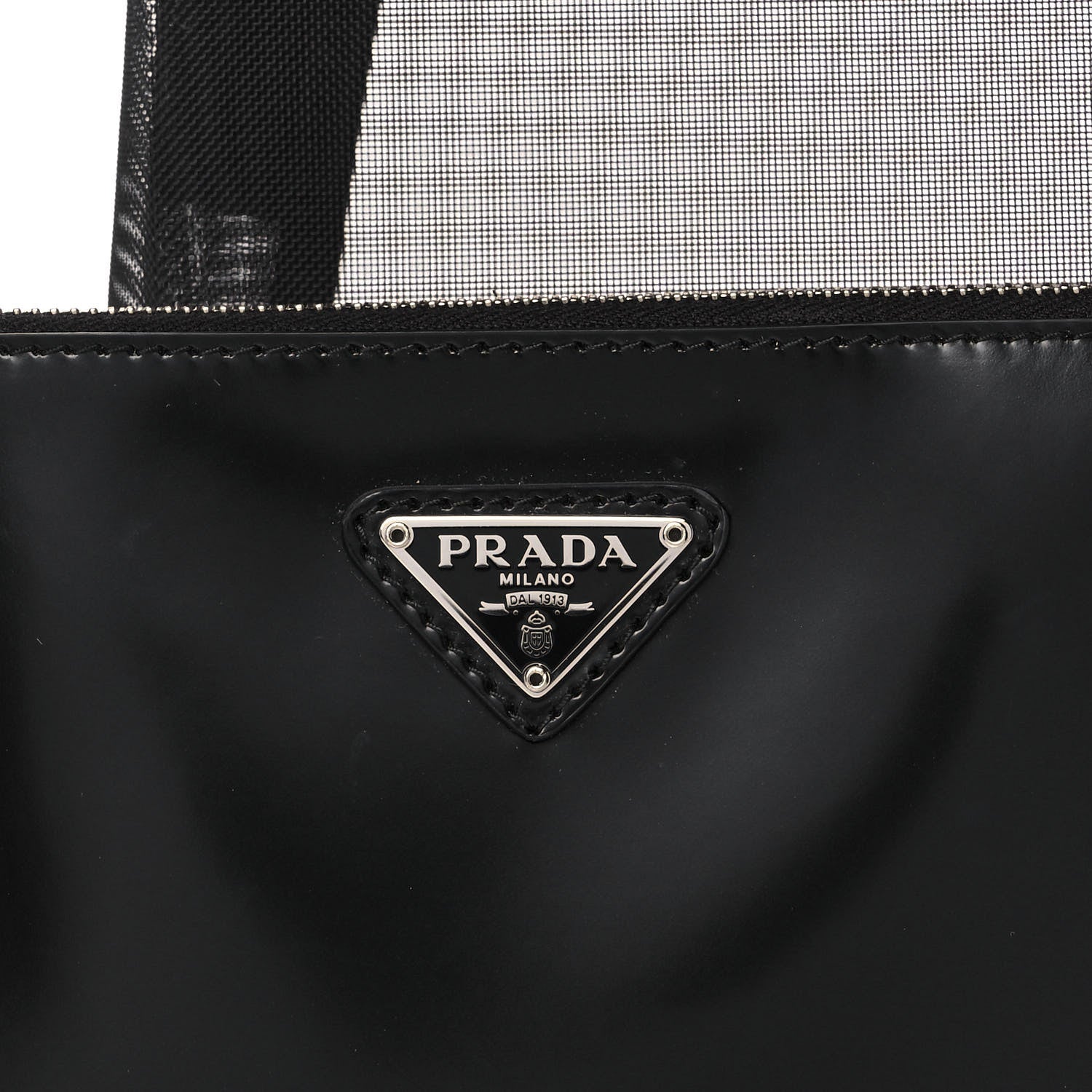 Prada Mesh Small Tote Bag Black 9 of 14