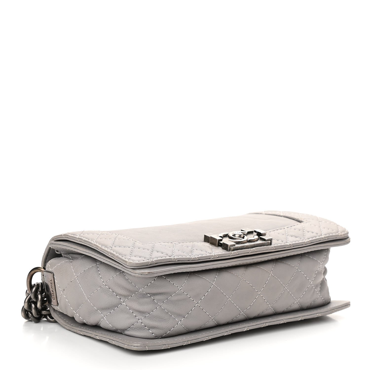 Chanel Calfskin Medium Boy Reverso Flap Light Grey 4 of 12