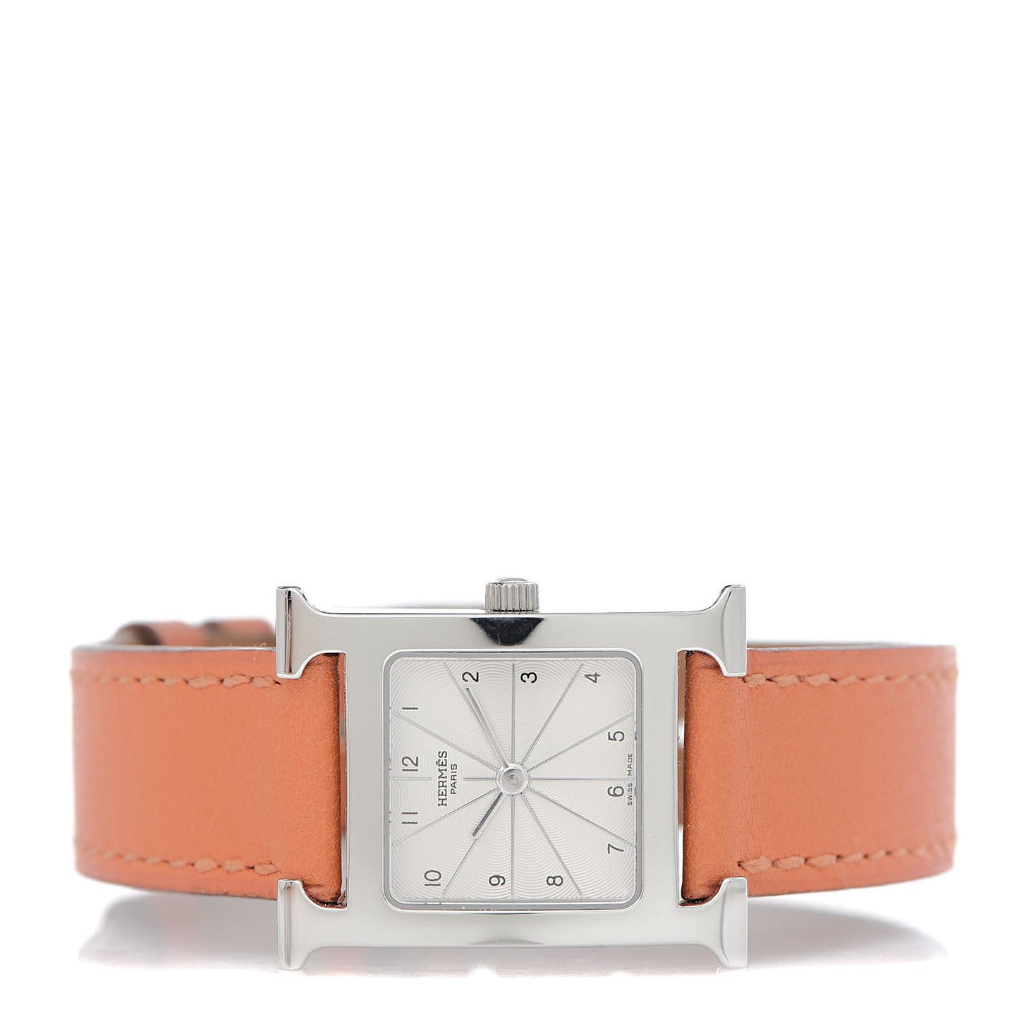 Stainless Steel Swift 21mm Heure H Hour Quartz Watch Orange