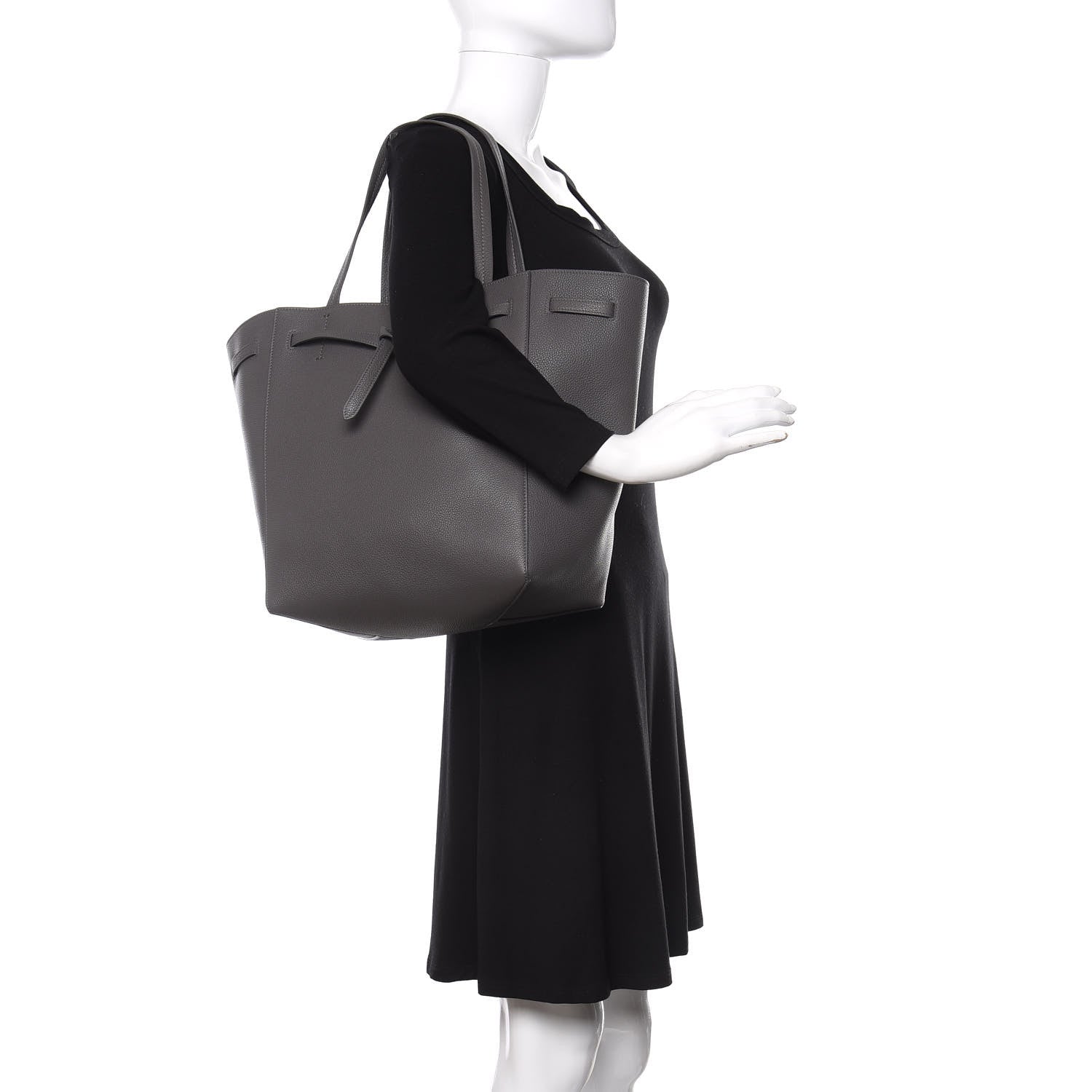 Celine Soft Grained Calfskin Small Belt Cabas Phantom Stone 2 of 9