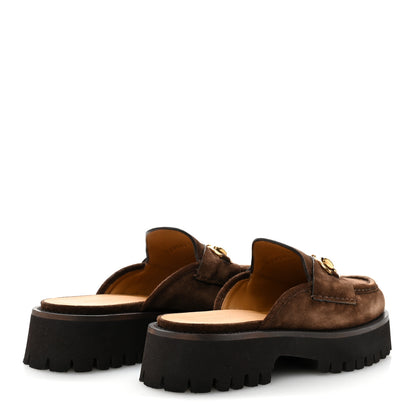 Gucci Suede Horsebit Platform Mules 40 Washed Brown 37 Washed Brown 5 of 11