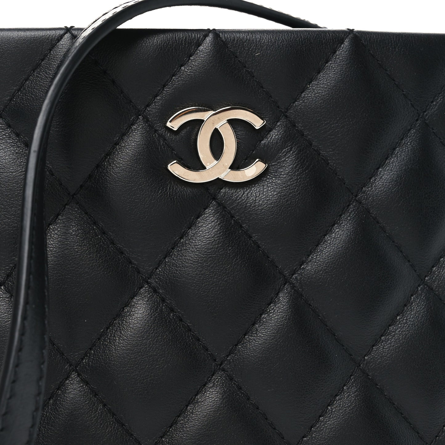 Calfskin Quilted Crossbody Bag Black