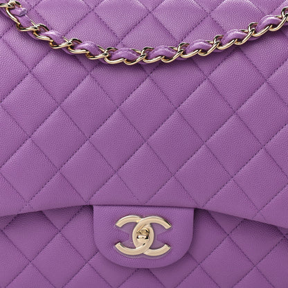 Chanel Caviar Quilted Maxi Double Flap Purple 8 of 10