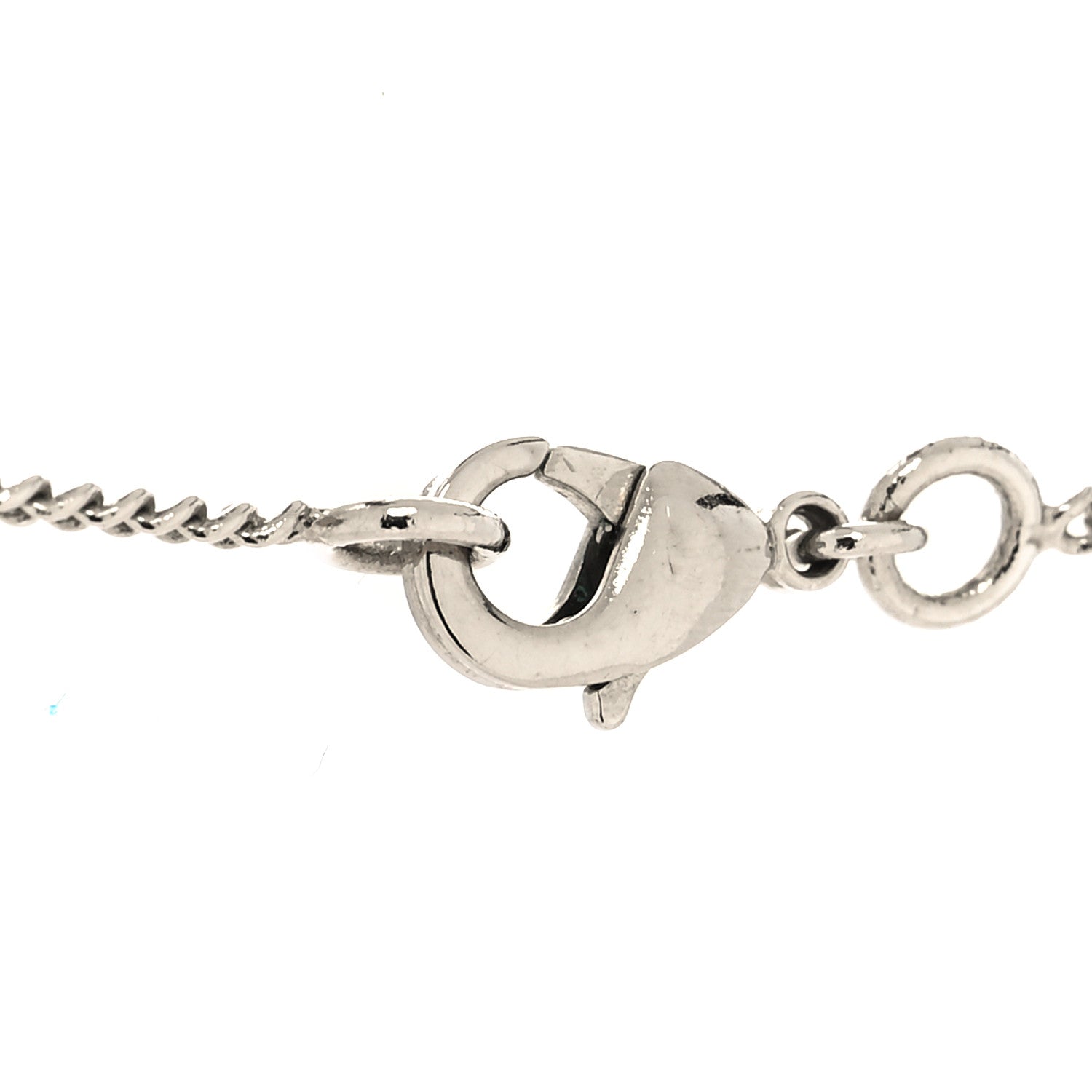 Chanel Crystal CC Pendant Necklace Silver 4 of 5