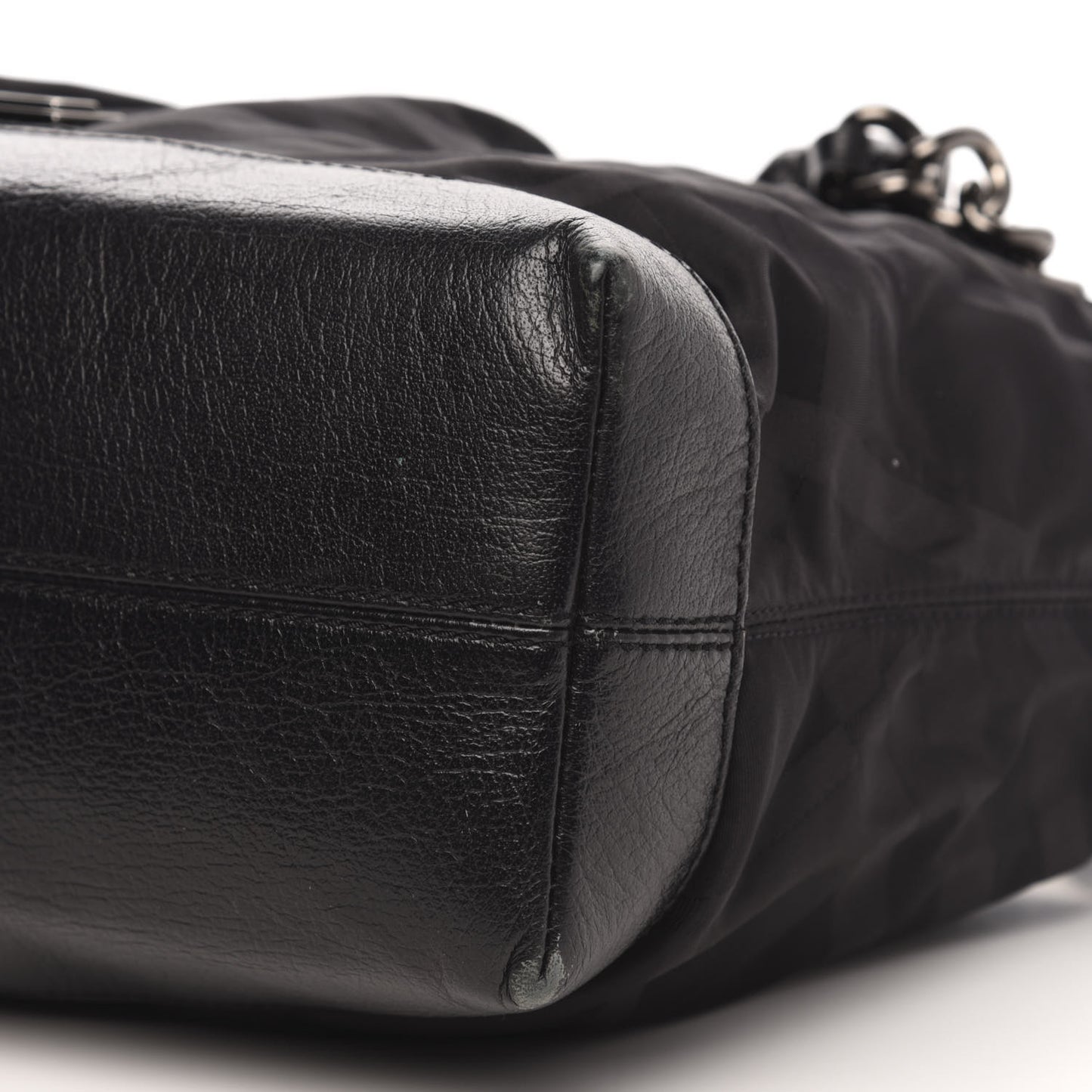 Nylon Tonal Check Torbitt Tote Black