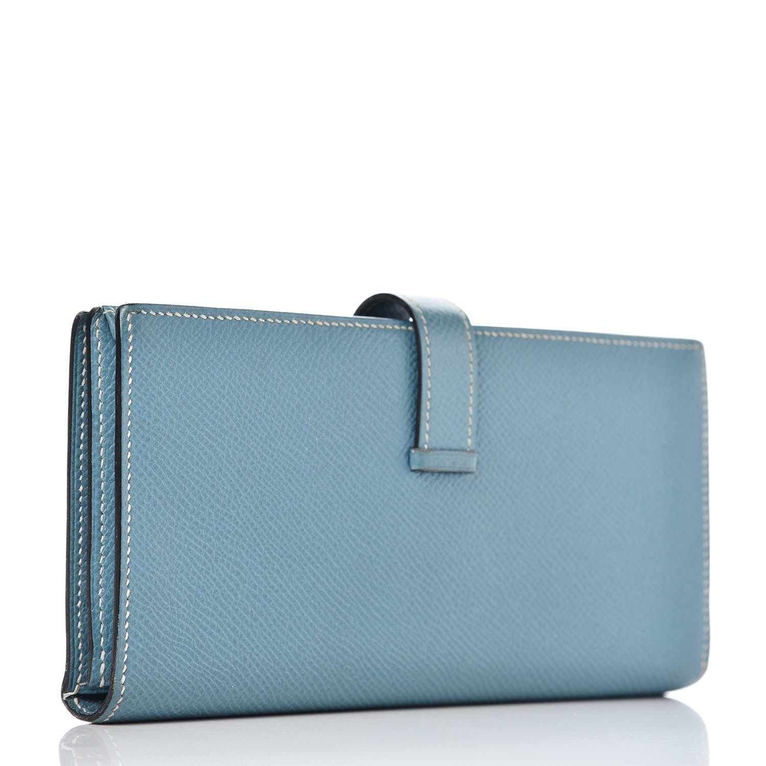 Hermes Epsom Bearn Gusset Wallet Blue Jean 3 of 8