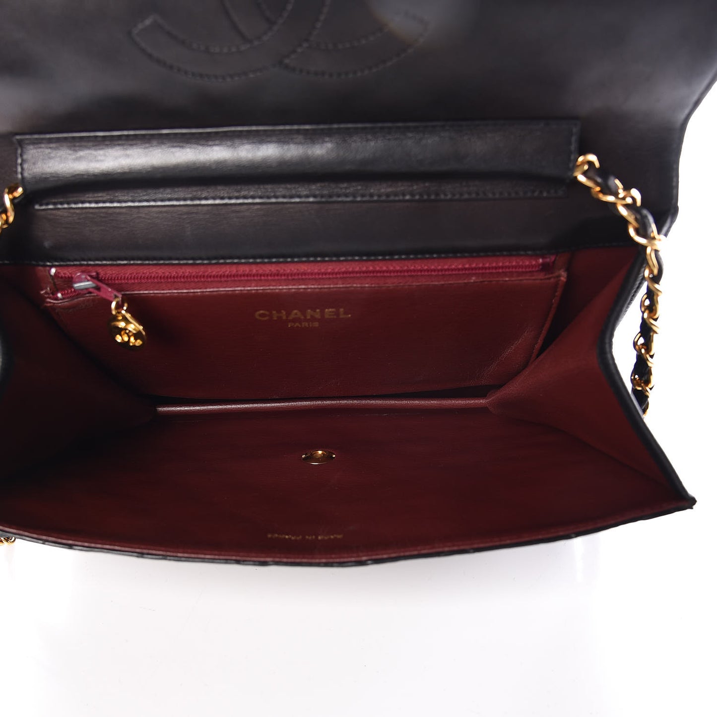 Lambskin Quilted Medium Single Flap Black