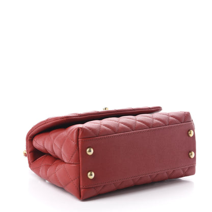 Chanel Caviar Lizard Quilted Mini Coco Handle Flap Red 4 of 10