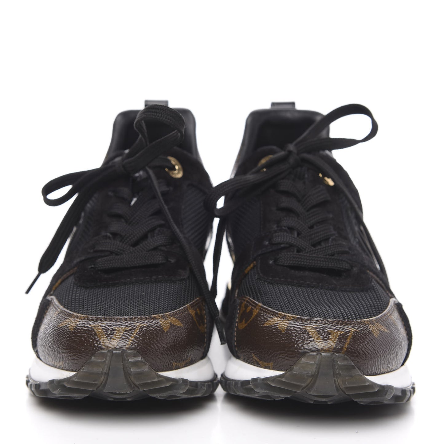 Suede Monogram Run Away Sneakers 36 Black