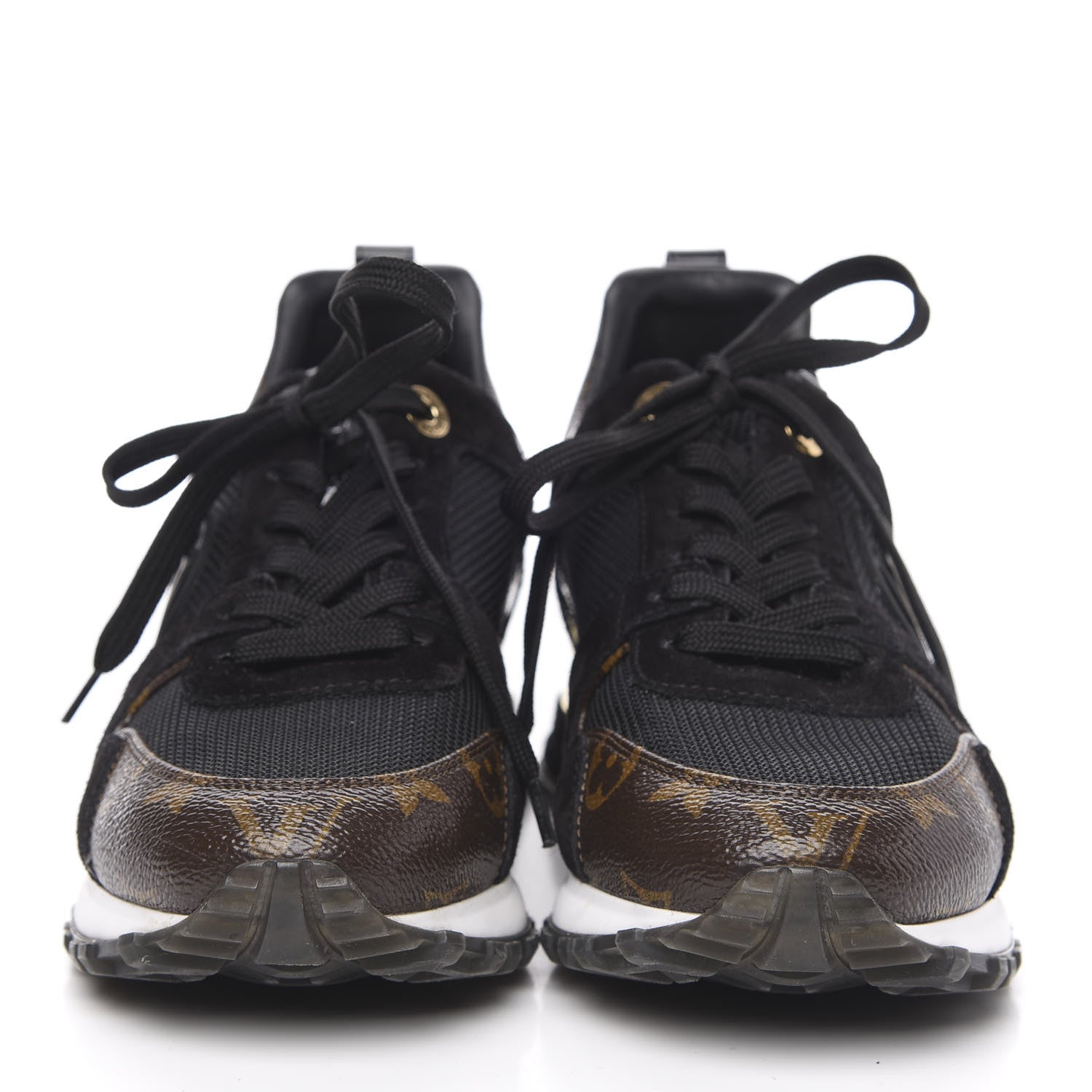 Louis Vuitton Suede Monogram Run Away Sneakers 36 Black 2 of 8
