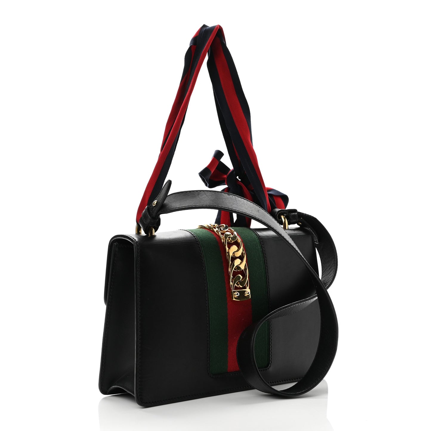 Calfskin Small Sylvie Shoulder Bag Black