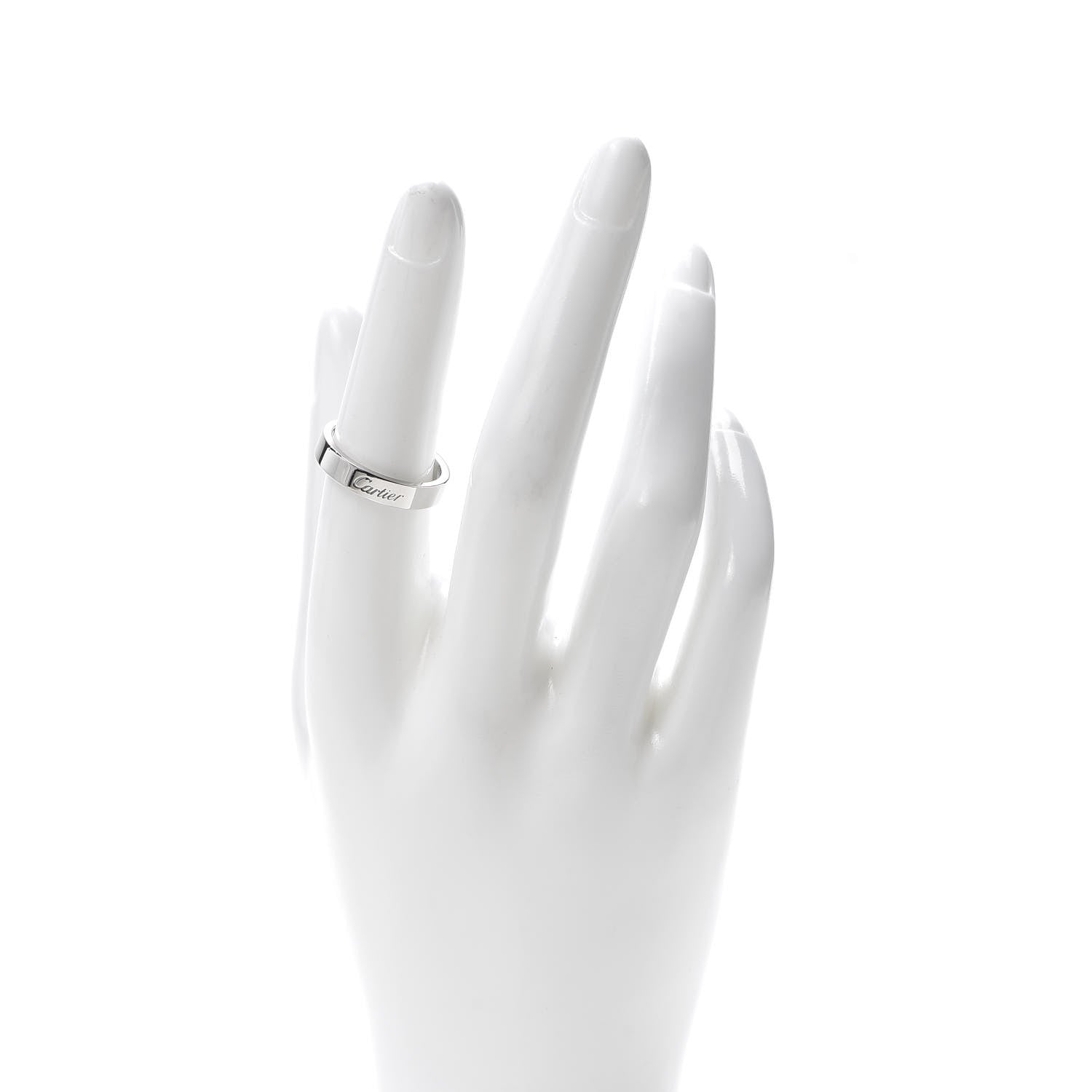 Cartier Platinum 3mm C De Wedding Band Ring 54 6.75 2 of 5