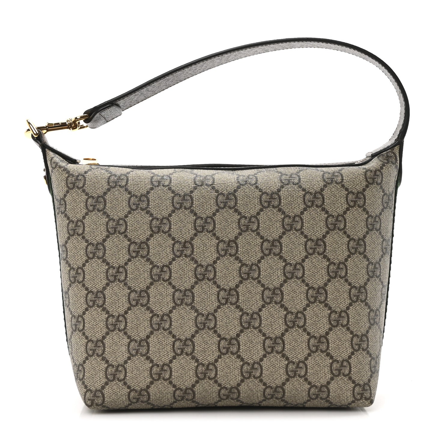 GG Supreme Monogram Textured Calfskin Web Super Mini Ophidia Shoulder Bag Beige Ebony New Acero