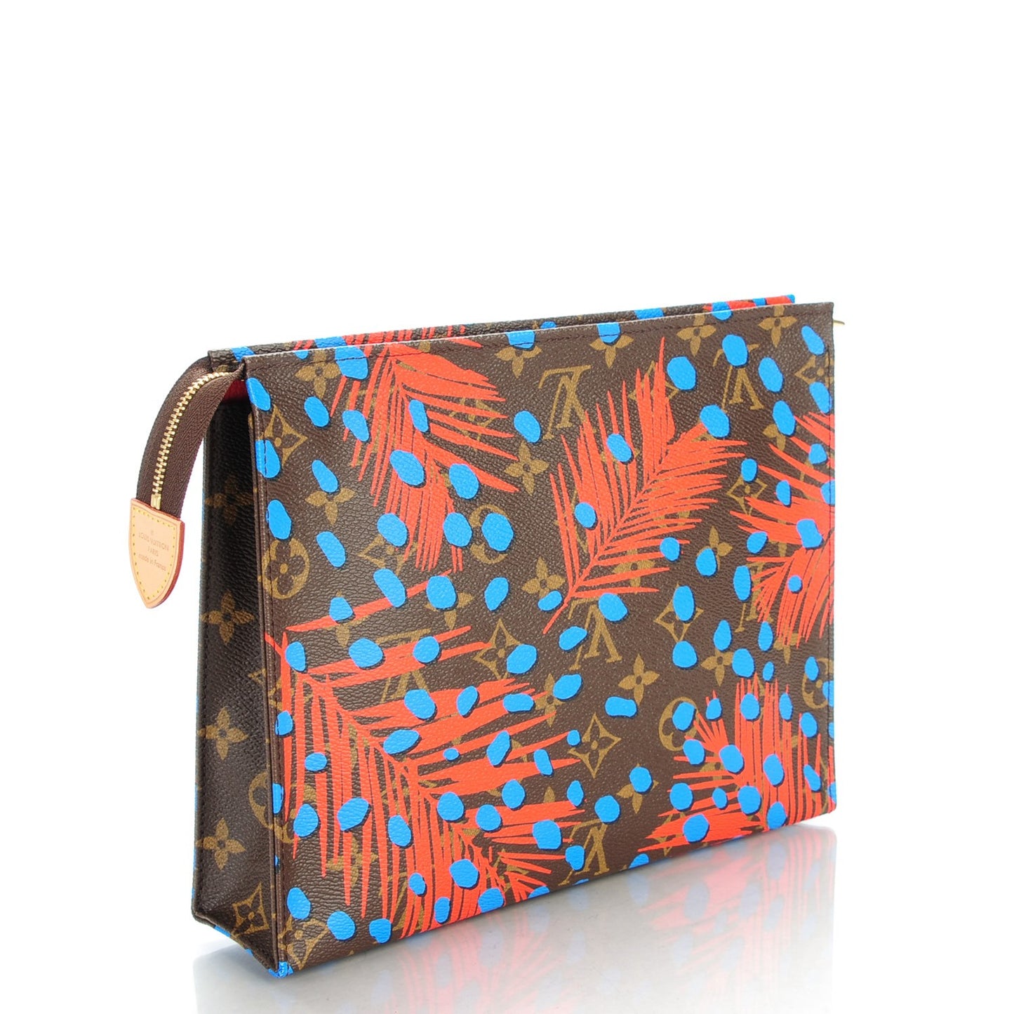 Monogram Jungle Dots Toiletry Pouch 26 Coquelicot Denim