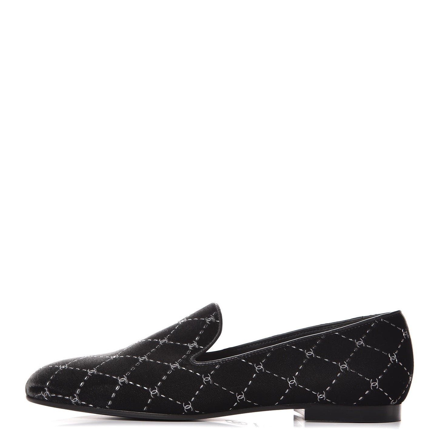 Velvet Moccasin Loafers 37 Grey