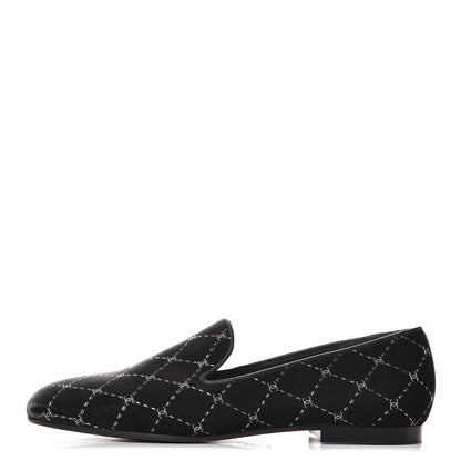 Chanel Velvet Moccasin Loafers 37 Grey 1 of 9