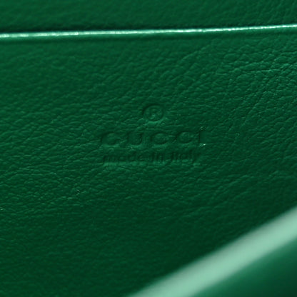 Gucci Azalea Calfskin Enamel Matelasse Diagonal Torchon GG Marmont Chain Wallet New Shamrock Emerald 6 of 10