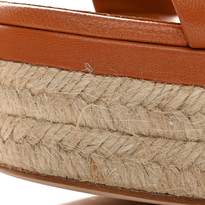 Hermes Goatskin Elda Espadrille Wedge Sandals 39 Natural 8 of 9