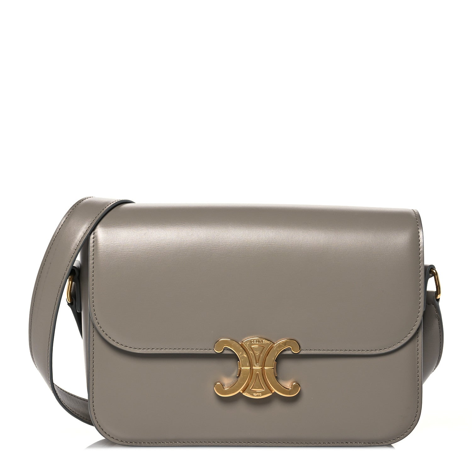 Celine Shiny Calfskin Medium Triomphe Pebble 1 of 17