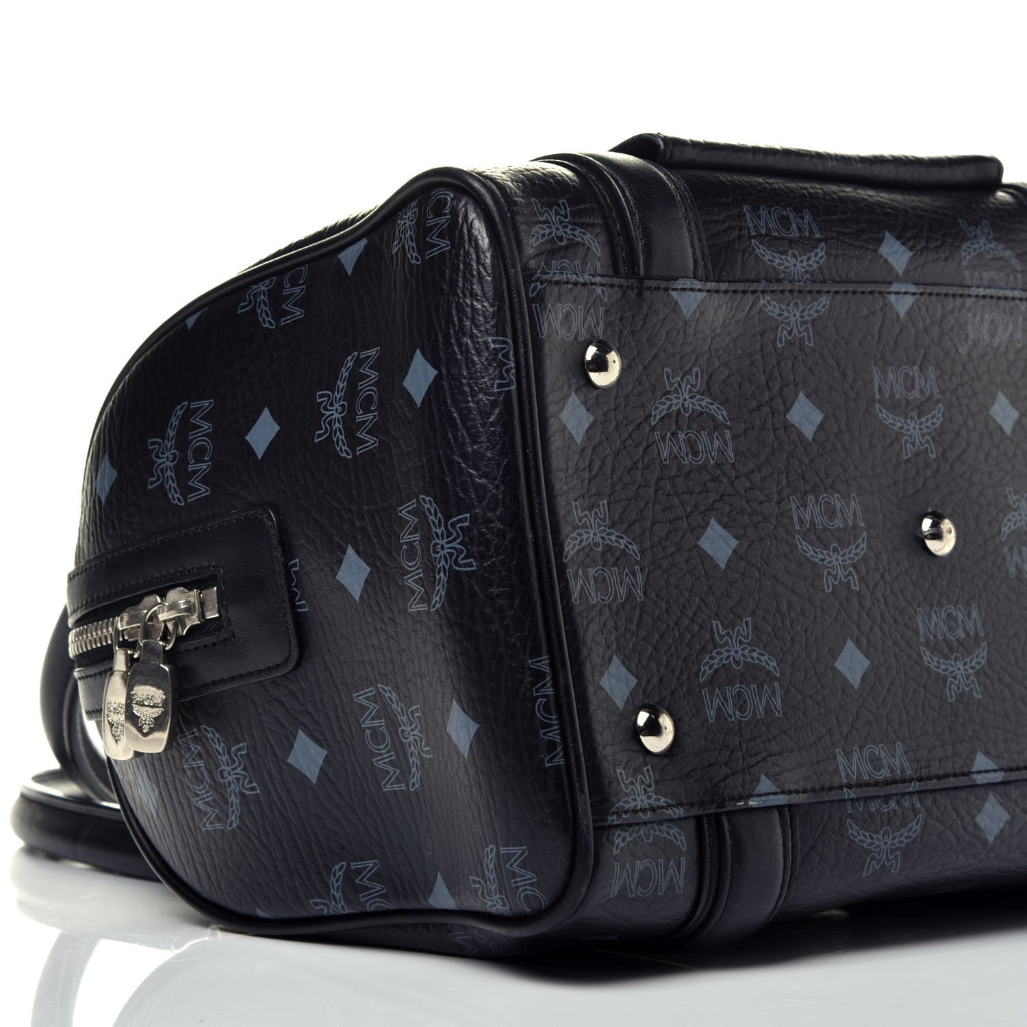 MCM Visetos Small Boston Bag Black 15 of 17