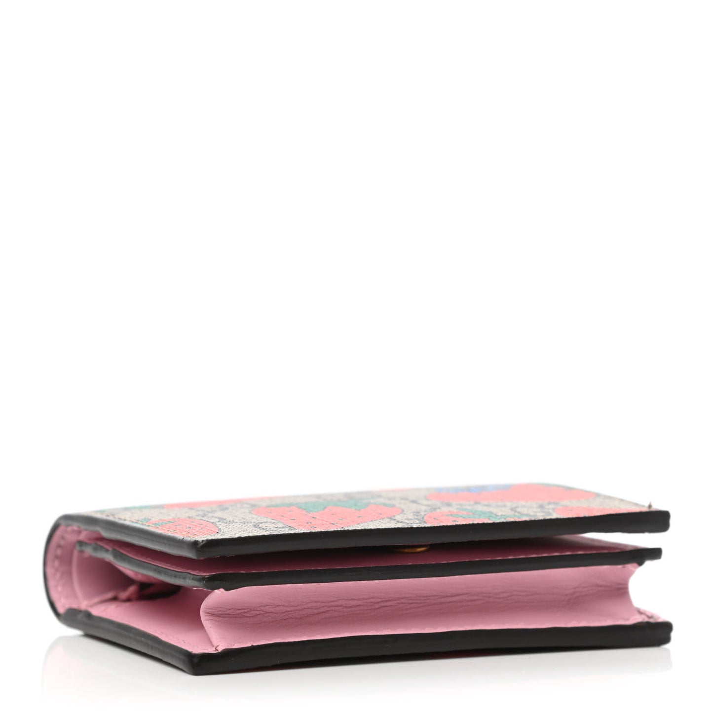 GG Supreme Monogram Strawberry Card Case
