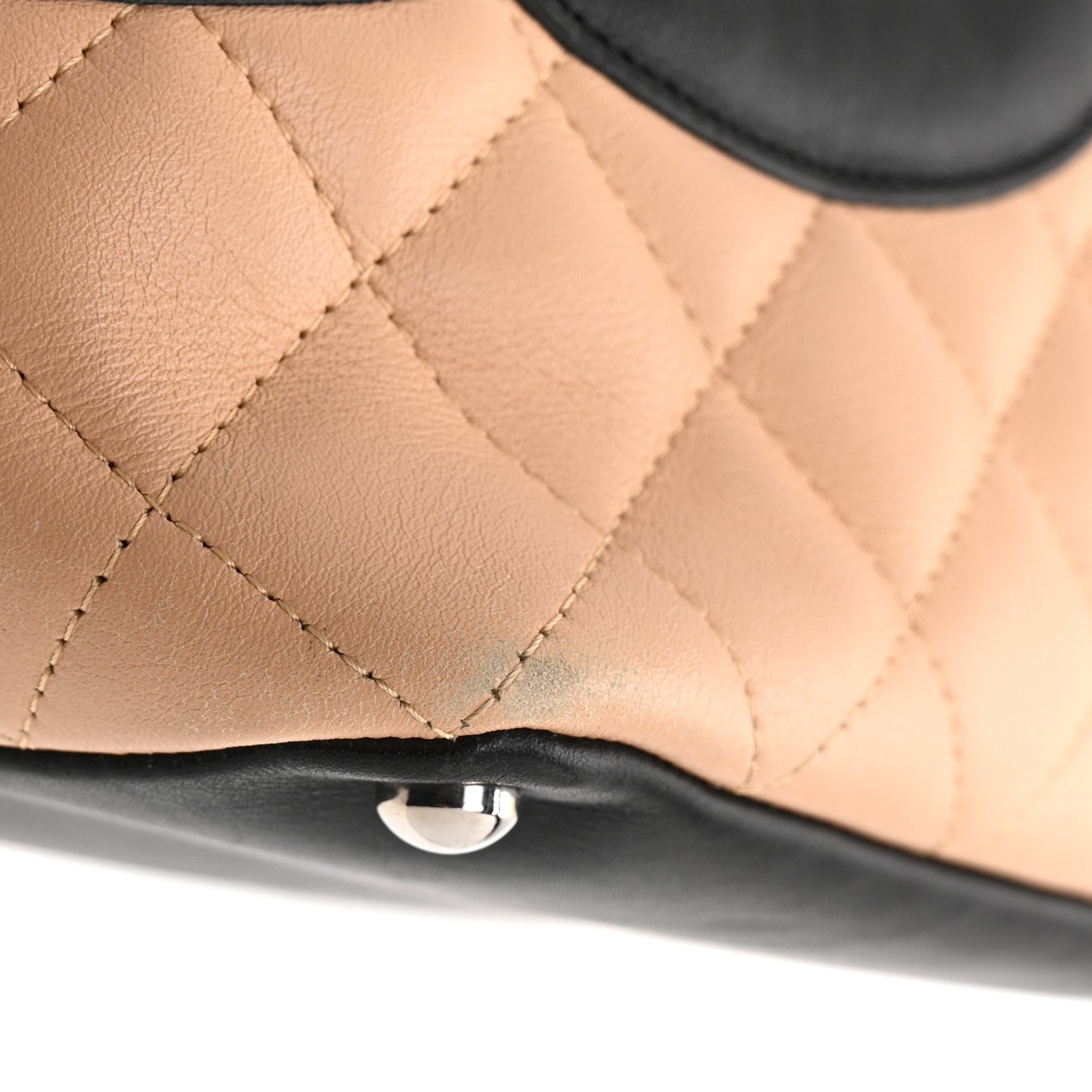 Chanel Calfskin Quilted Medium Cambon Tote Beige Black 14 of 15