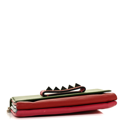 Valentino Garavani Calfskin Va Va Voom Shoulder Bag Deep Rose Green Grey Scarlet 3 of 8
