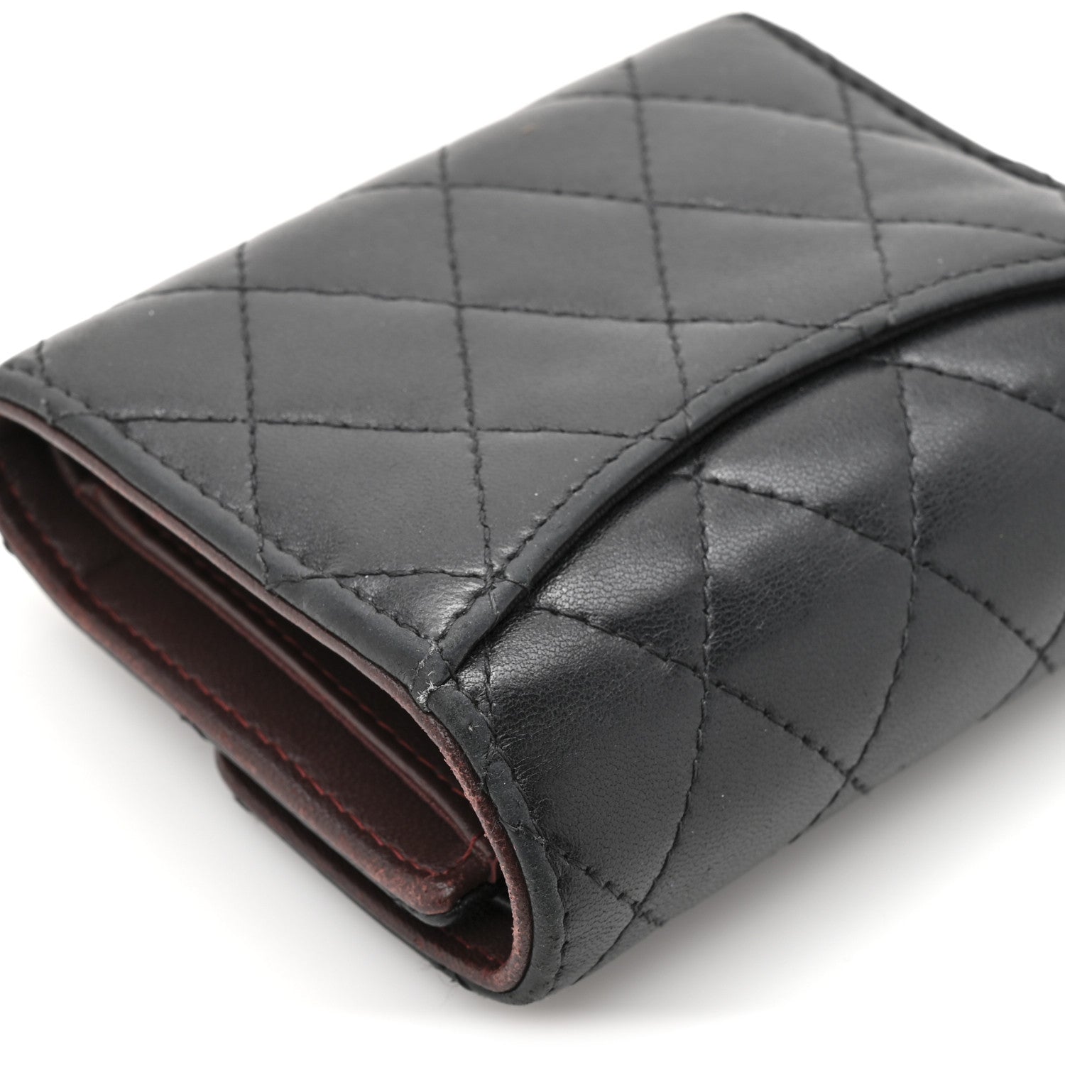 Chanel Lambskin Quilted Compact Flap Wallet Black 12 of 12