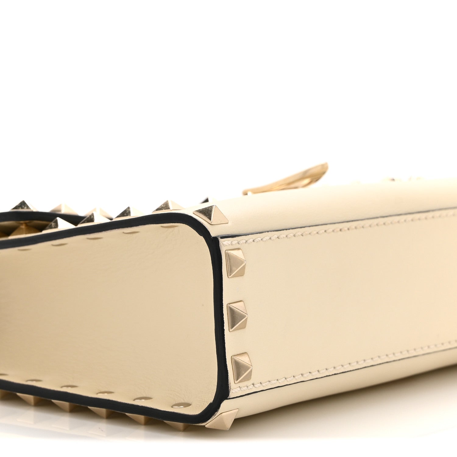 Valentino Garavani Vitello Medium Rockstud Flip Lock Crossbody Bag Light Ivory 9 of 10