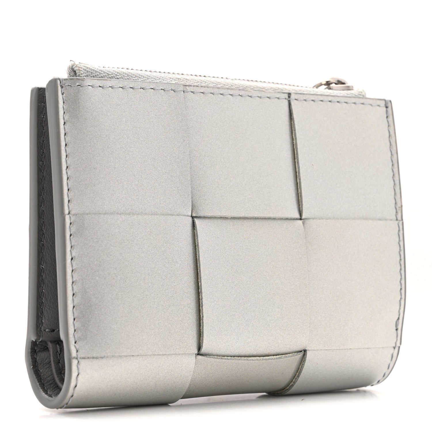 Bottega Veneta Metallic Patent Calfskin Maxi Intrecciato Small Bi