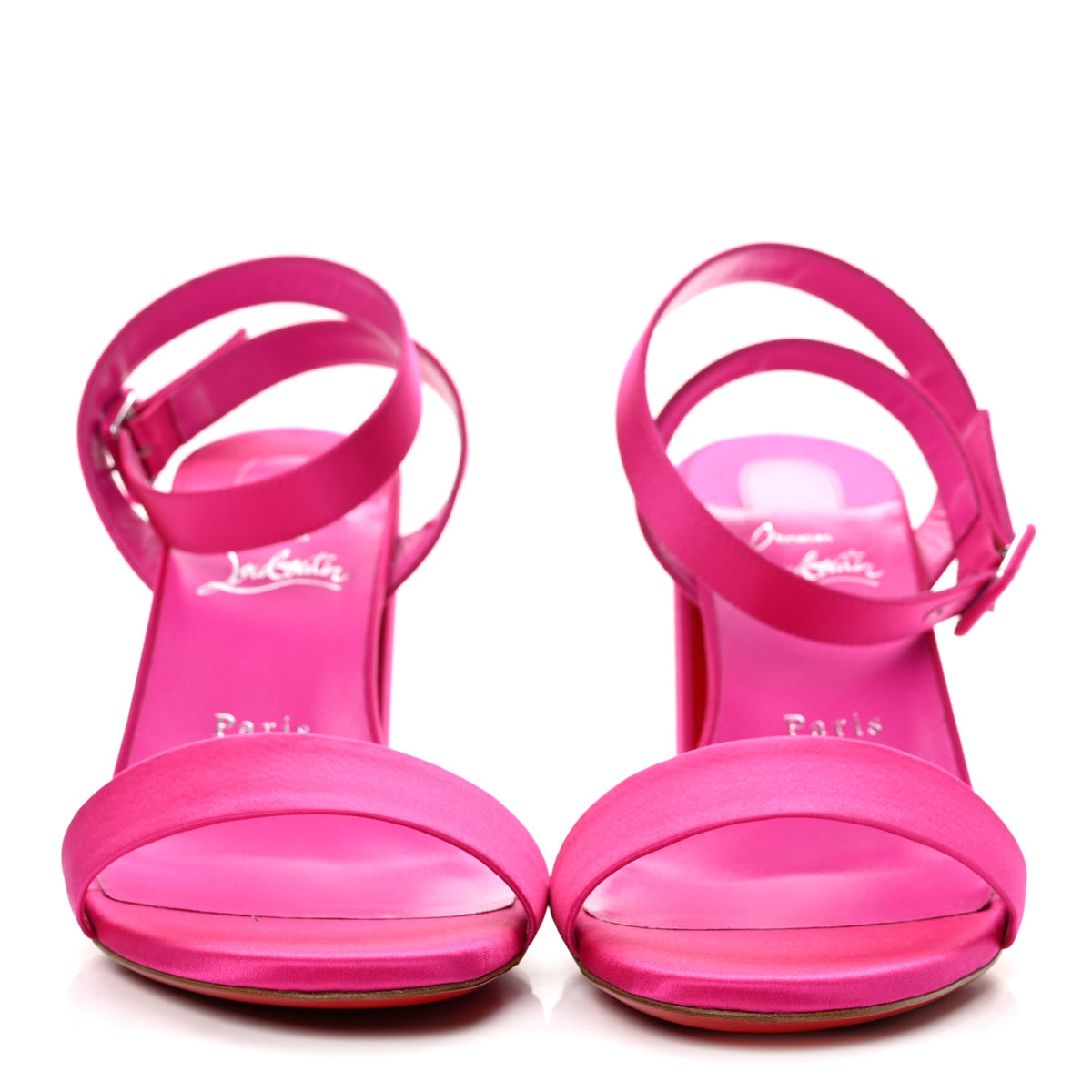 Christian Louboutin Satin Miss Sabina 85 Sandals 39 Holly Pink 3 of 9