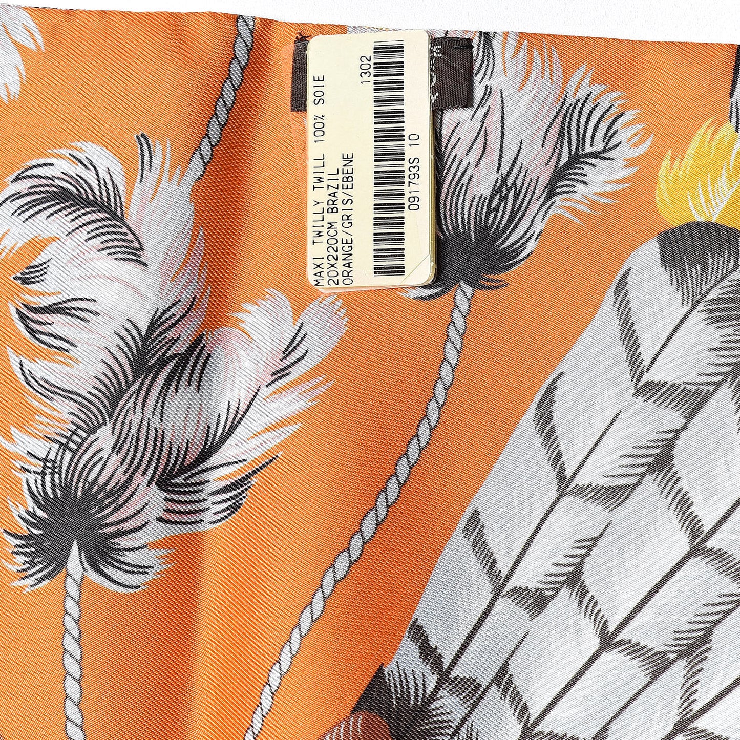 Silk Brazil Maxi Twilly Orange Gris Ebene