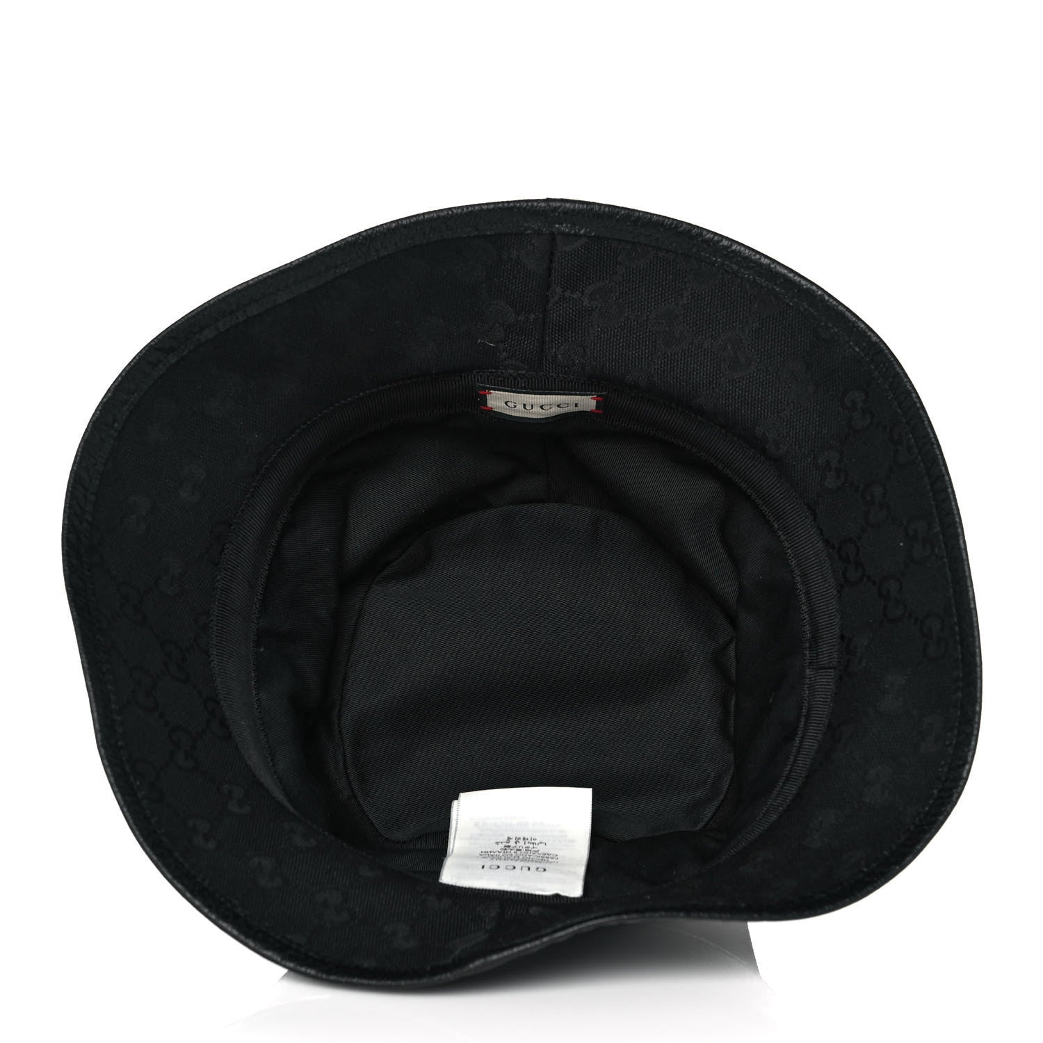 Gucci Monogram Textured Dollar Calfskin GG Jago Bucket Hat M Black 4 of 7
