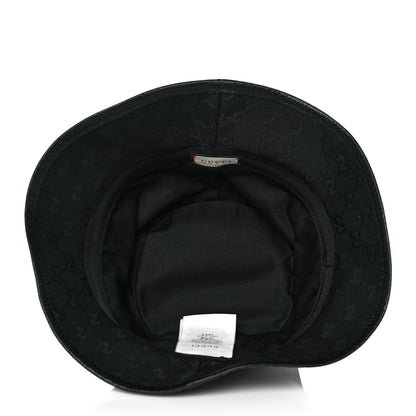Gucci Monogram Textured Dollar Calfskin GG Jago Bucket Hat M Black 4 of 7