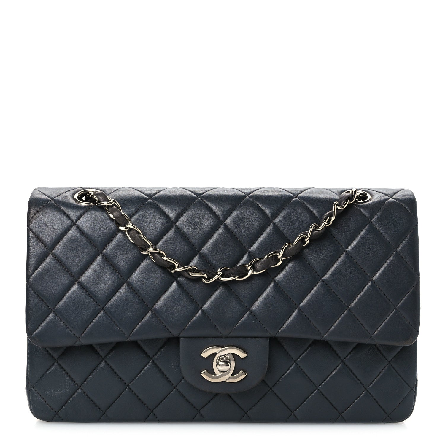 Chanel Lambskin Quilted Medium Double Flap Grey 1 of 12
