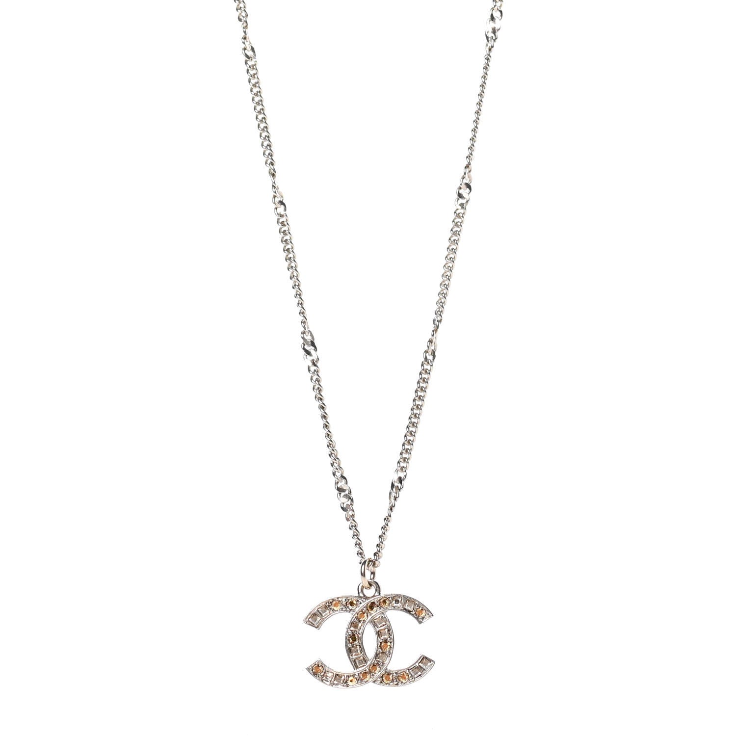 Chanel Baguette Crystal CC Starfall Necklace Gold 1 of 5