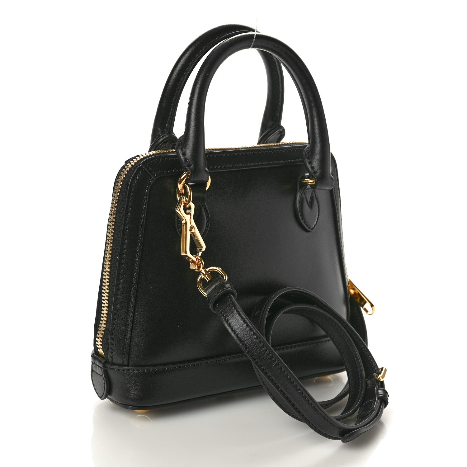 Gucci Boarded Plutone Calfskin Mini Horsebit 1955 Top Handle Bag Black 3 of 10