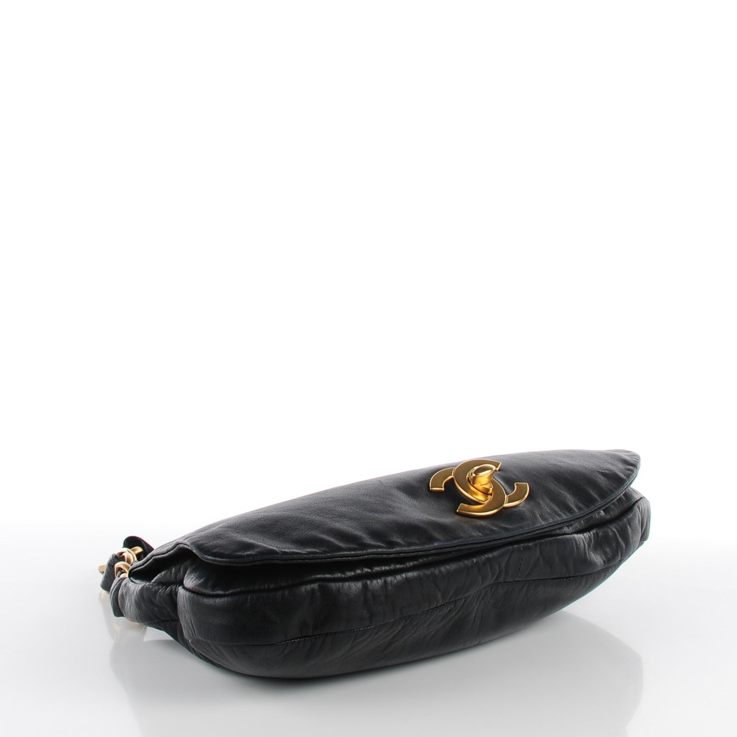 Lambskin Flap Shoulder Bag Black