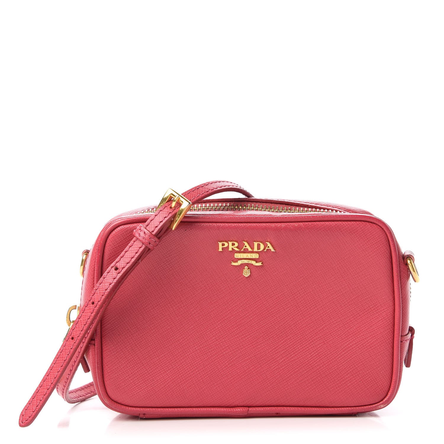 Prada Saffiano Mini Camera Crossbody Bag Peonia 1 of 13