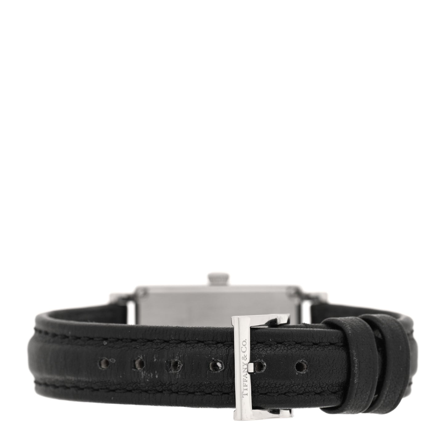 Stainless Steel Calfskin Diamond 19mm Gallery Quartz Watch Black