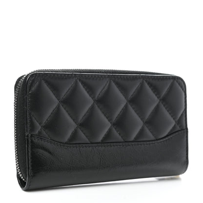Chanel Aged Calfskin Quilted Small Gabrielle Zip Around Wallet Black 3 of 9