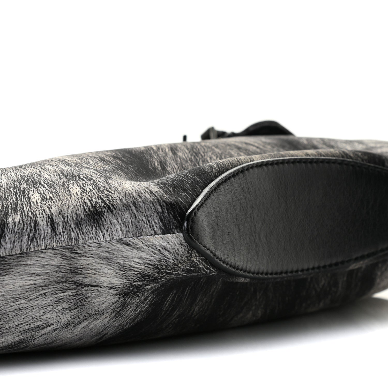 Alexander McQueen Silk Fur Print De Manta Clutch Black Grey 8 of 10