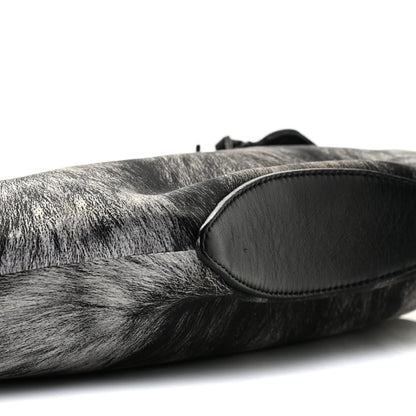 Alexander McQueen Silk Fur Print De Manta Clutch Black Grey 8 of 10