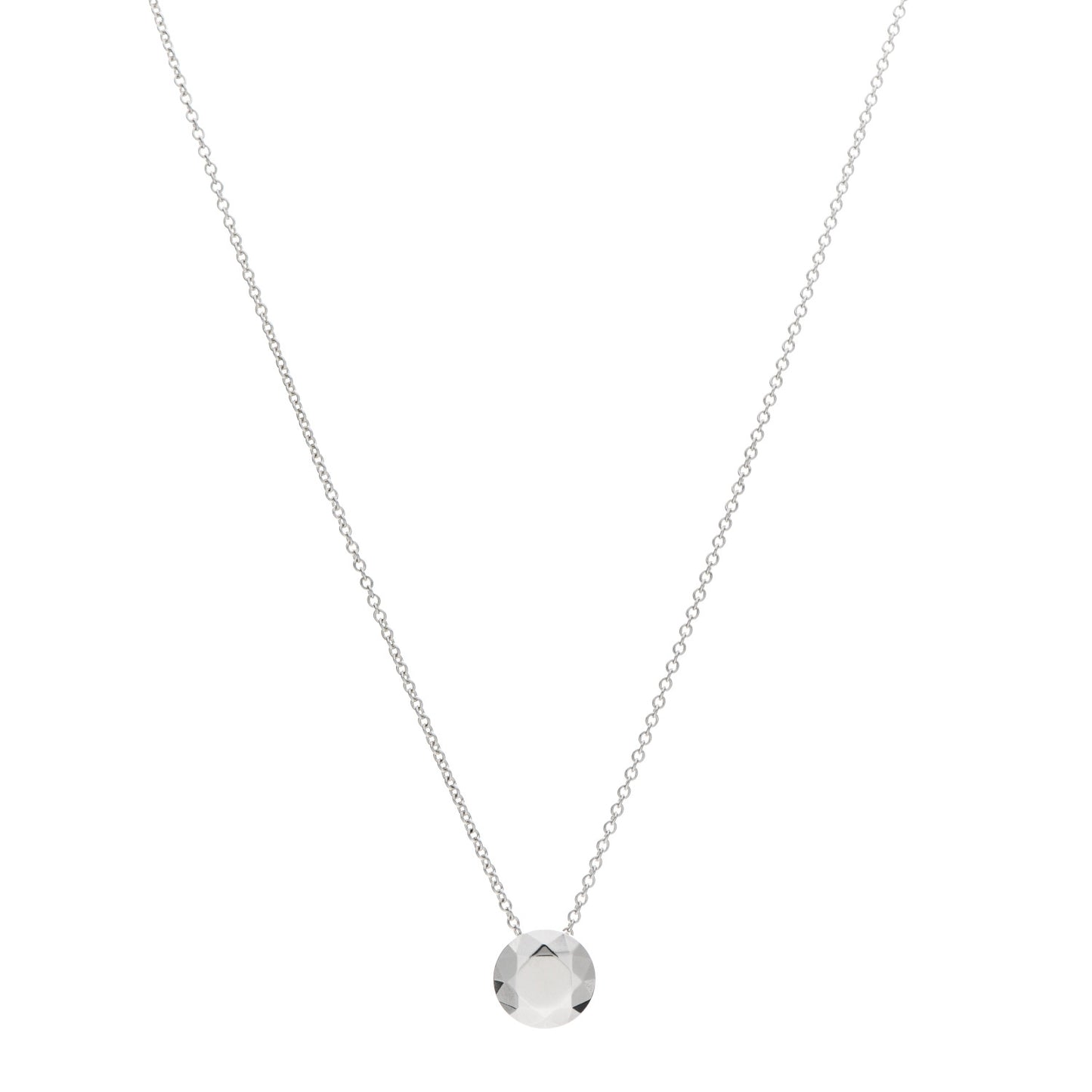 Sterling Silver Elsa Peretti Two Carat Faceted Pendant Necklace