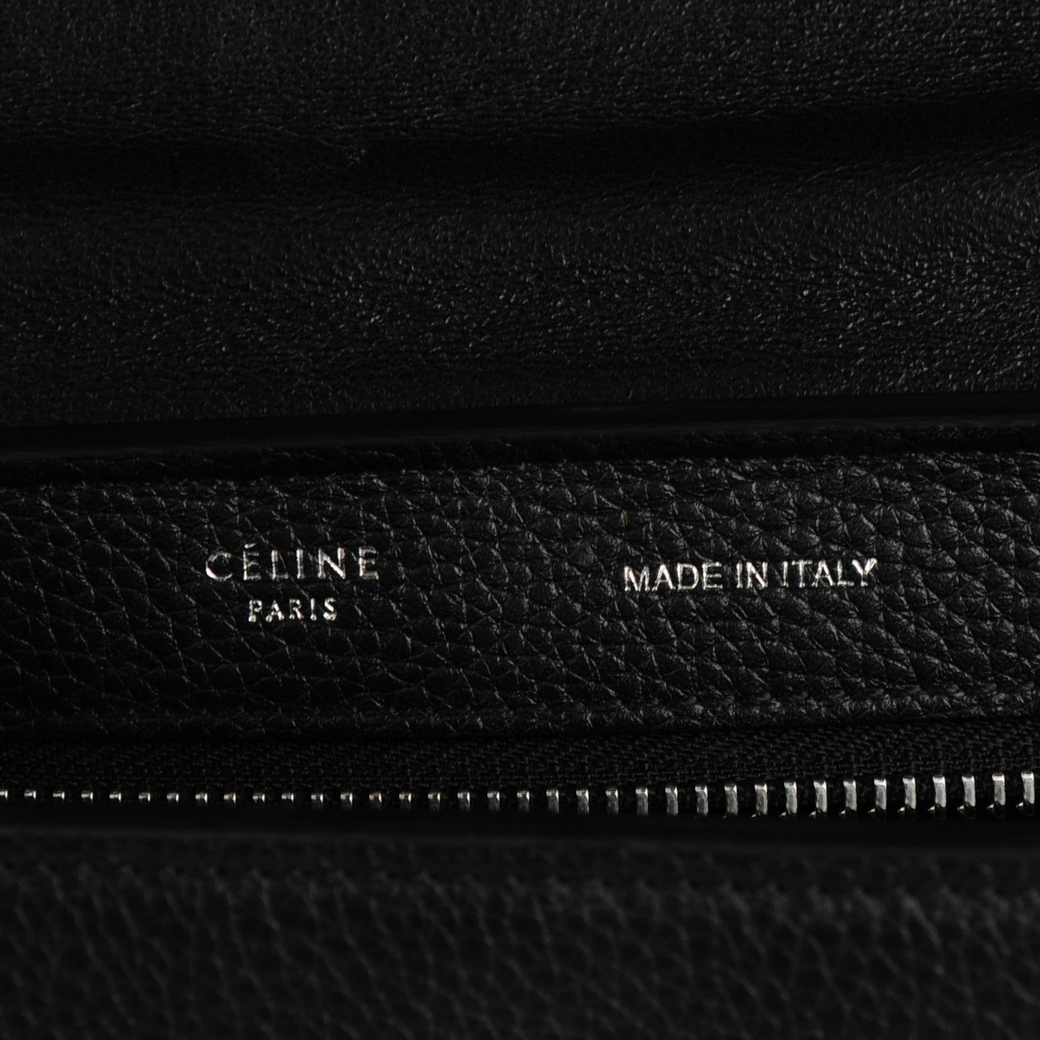Celine Drummed Calfskin Suede Small Trapeze Black 6 of 7