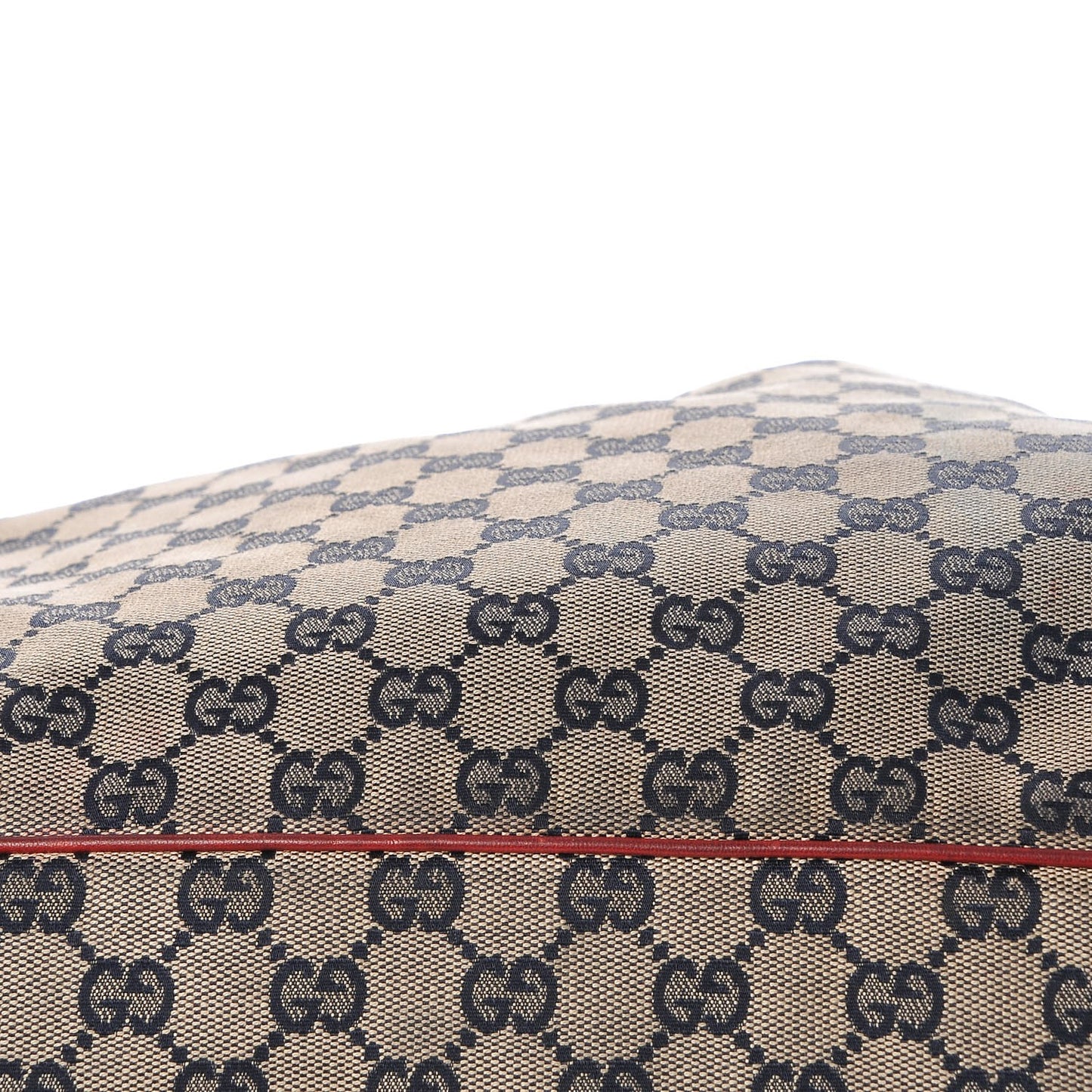 Monogram Large Positano Tote Navy Red