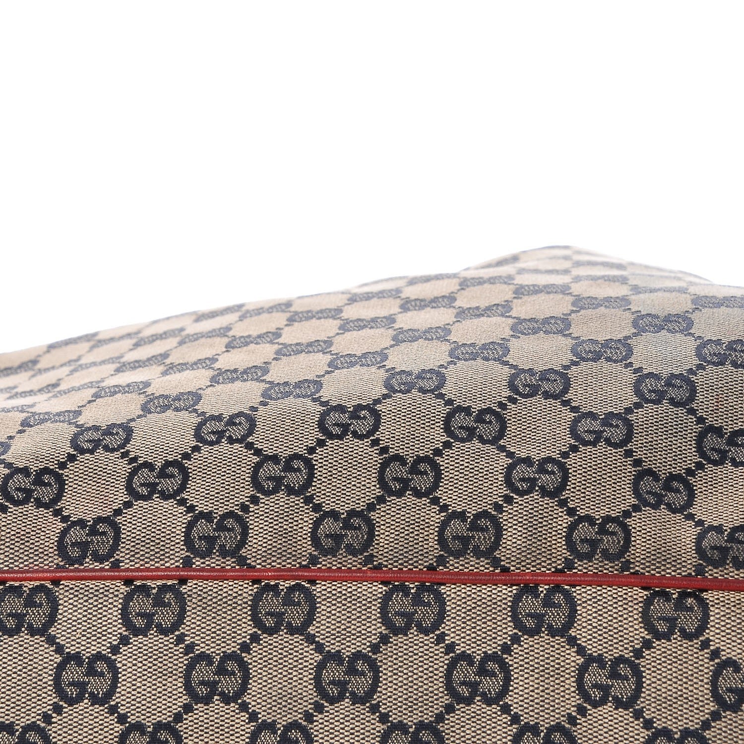 Gucci Monogram Large Positano Tote Navy Red 16 of 17