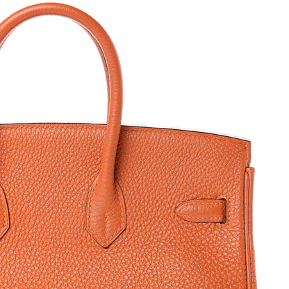 Hermes Taurillon Clemence Birkin 25 Orange 8 of 27